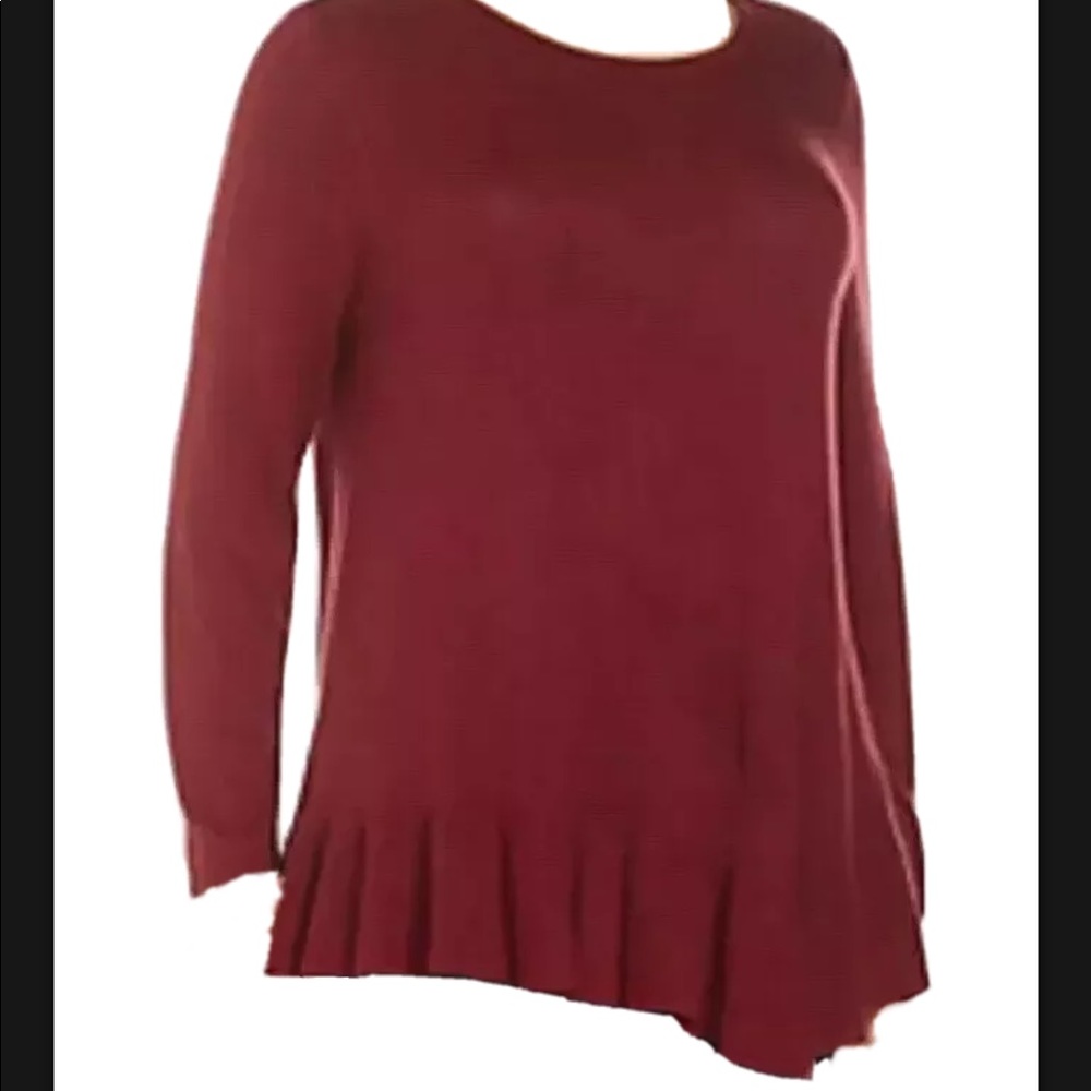 NWT “Context” Asymmetric Hem Garnet Tunic